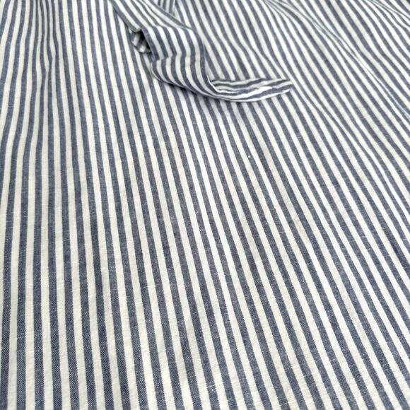 Talbots Candy Stripe Womens Midi Skirt XL Linen Blend Preppy Quiet Luxury Summer - Picture 10 of 12